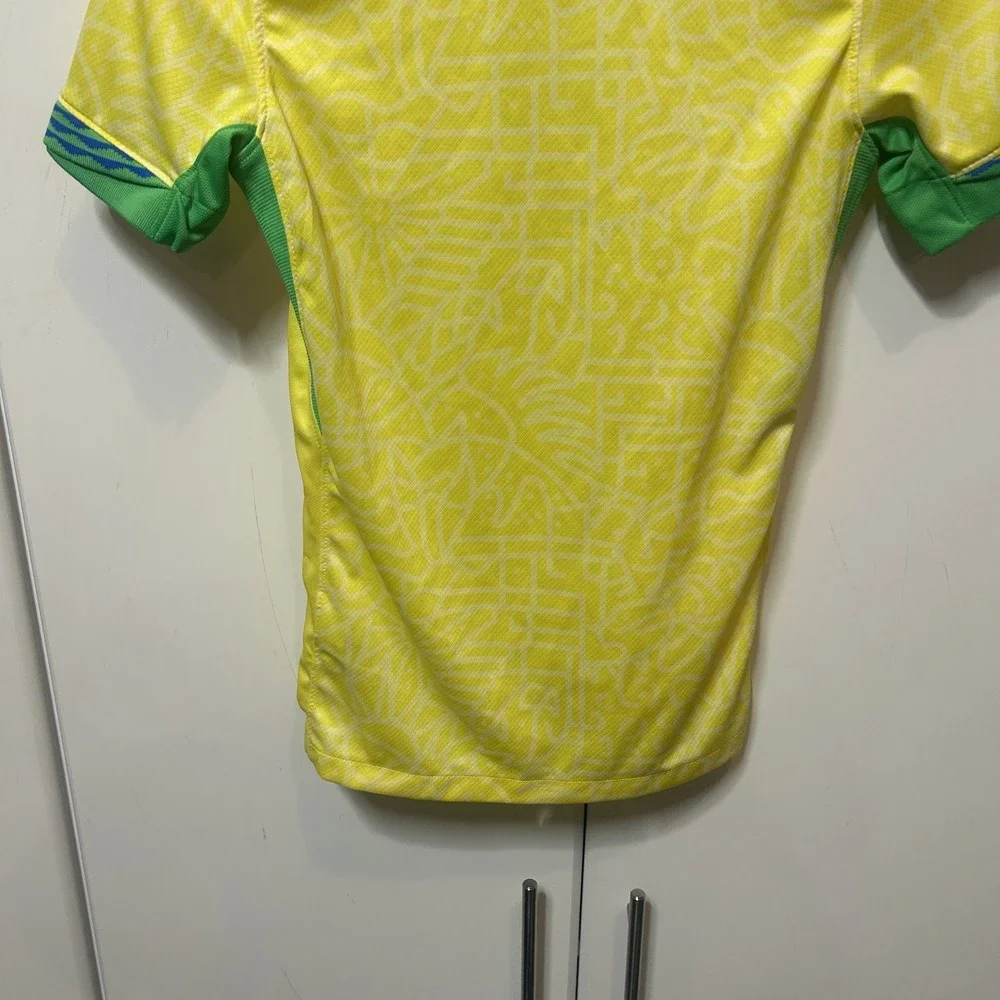 Nike Brasil Soccer Jersey Kids Youth Medium Yellow Green FJ4409-706 CBF Brazil